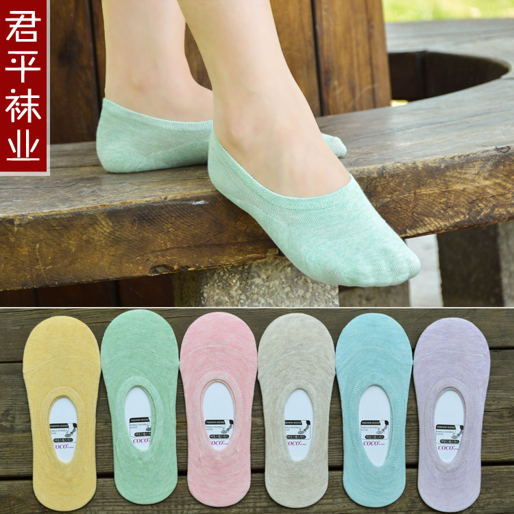 韓國百搭隱形襪女 糖果色系列女士矽膠隱形襪 淺口豆豆襪子工廠,批發,進口,代購