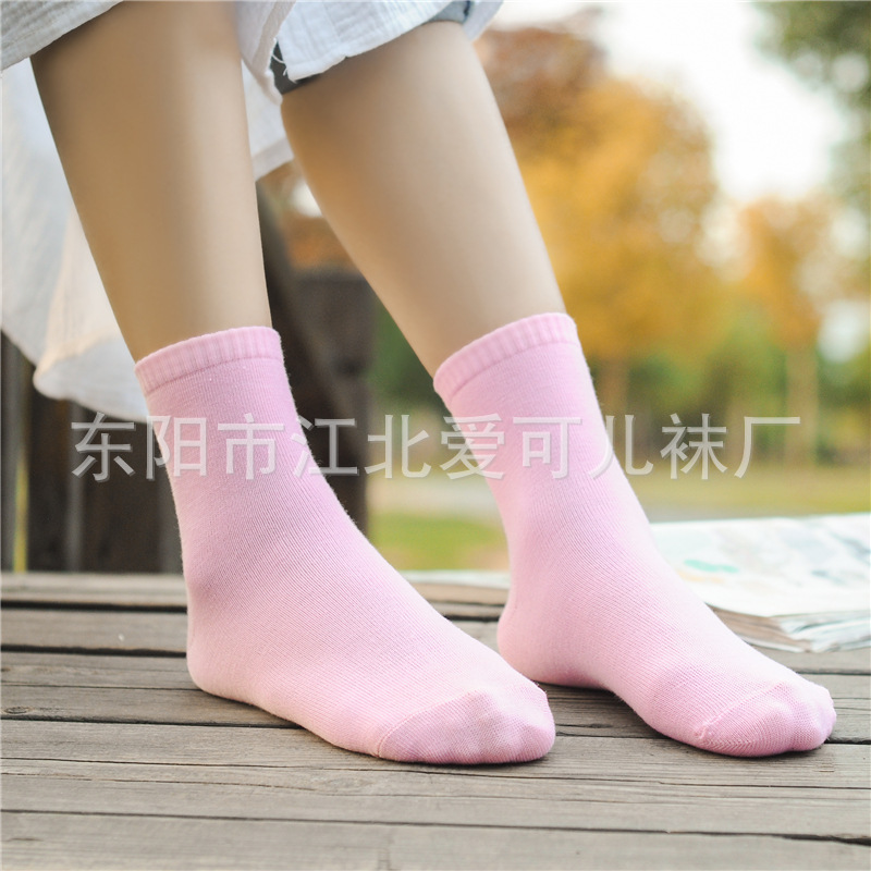 中筒純色女襪 彩色襪子多色可選春秋款韓版學生襪子時尚女士筒襪批發・進口・工廠・代買・代購