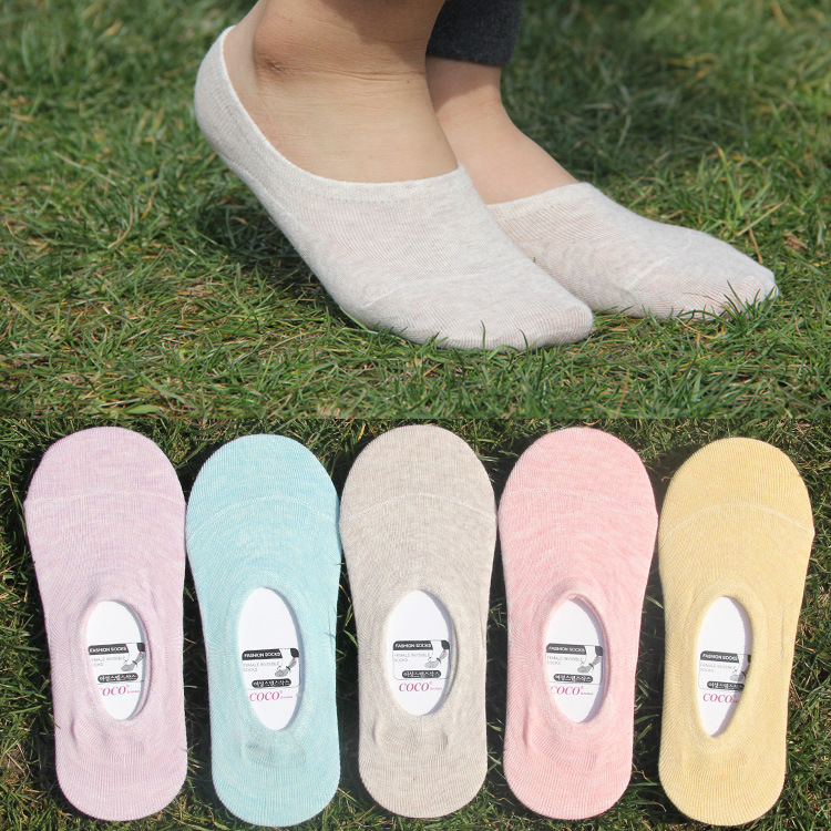 夏季新款品牌直銷 全棉女襪 凈色矽膠防滑隱形襪 原單日本襪子工廠,批發,進口,代購
