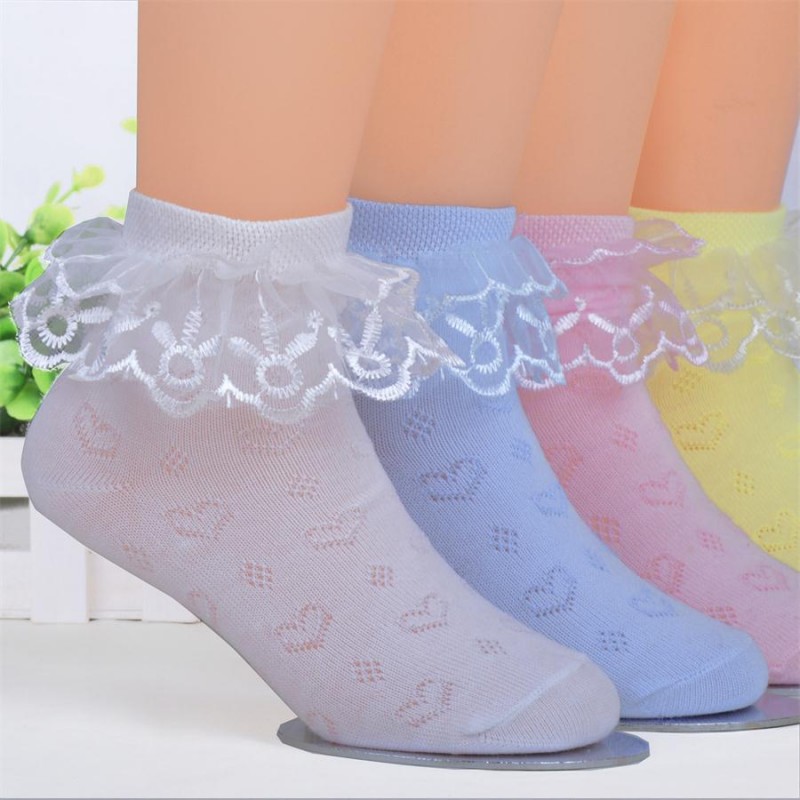 兒童襪子雙重花邊襪子女童蕾絲短襪演出舞蹈襪子批發・進口・工廠・代買・代購