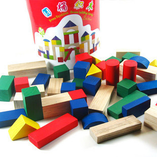 凱燁木質積木 40塊圓桶積木 木製益智玩具 兒童玩具批發 混批批發・進口・工廠・代買・代購