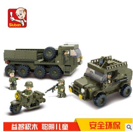 小魯班拼裝塑料積木B0307陸軍部隊Ⅱ後勤部隊軍事模型益智玩具批發・進口・工廠・代買・代購