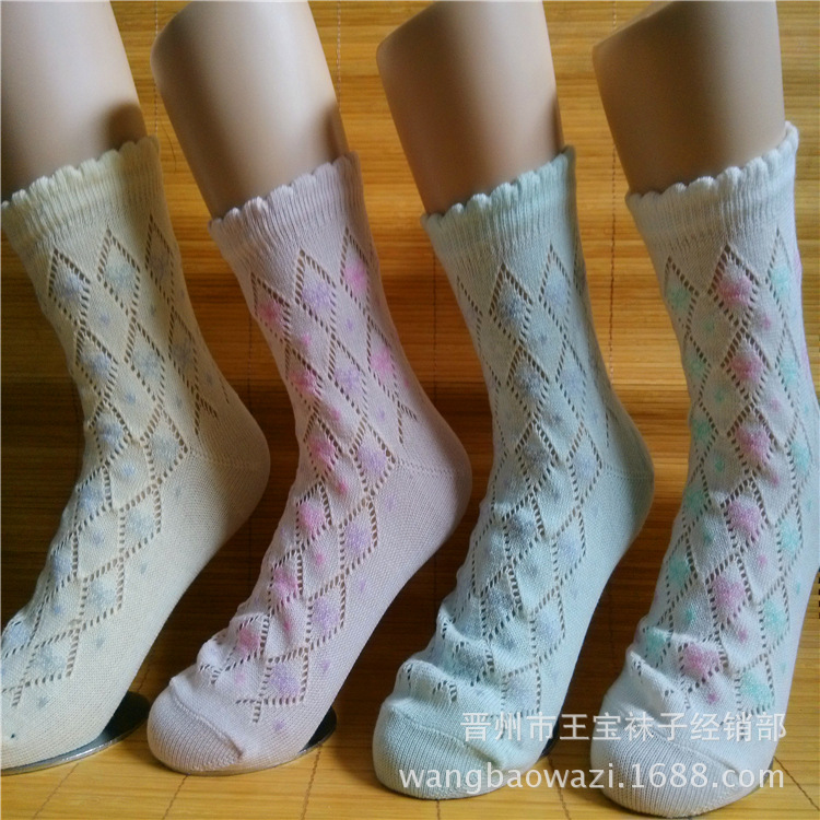夏季女士網眼襪純棉鏤空襪多色批發・進口・工廠・代買・代購