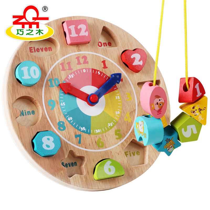 巧之木 兒童木製生肖鬧鐘時間認知益智力數字寶寶玩具鐘表 0.8批發・進口・工廠・代買・代購