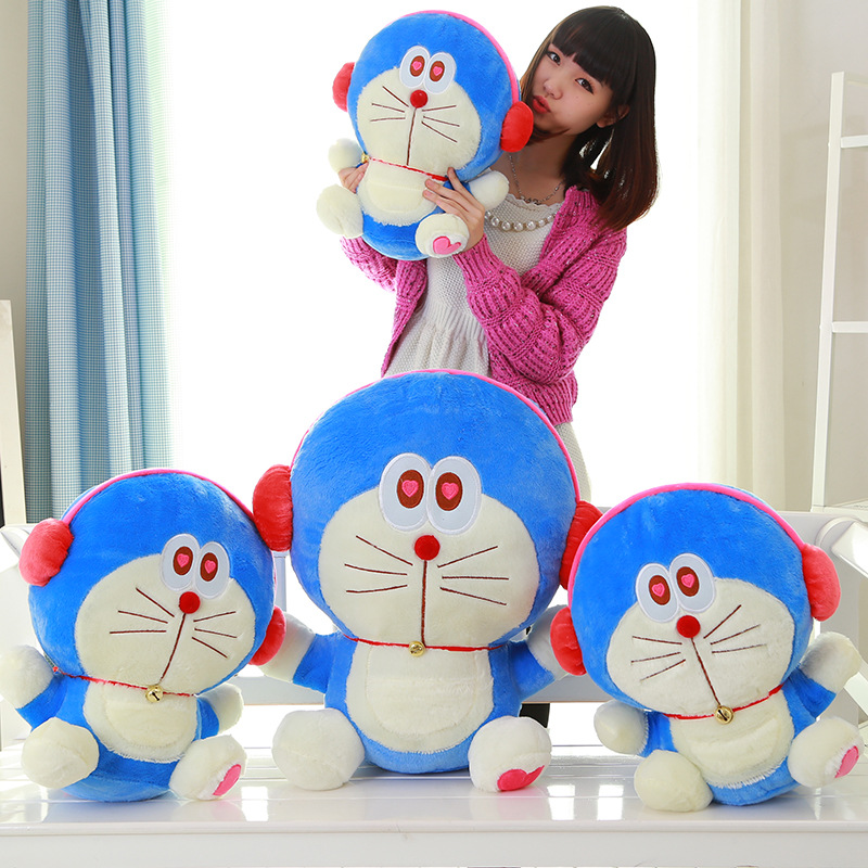 Doraemon叮當貓哆啦A夢玩偶耳麥機器貓毛絨玩具公仔地攤熱賣批發工廠,批發,進口,代購