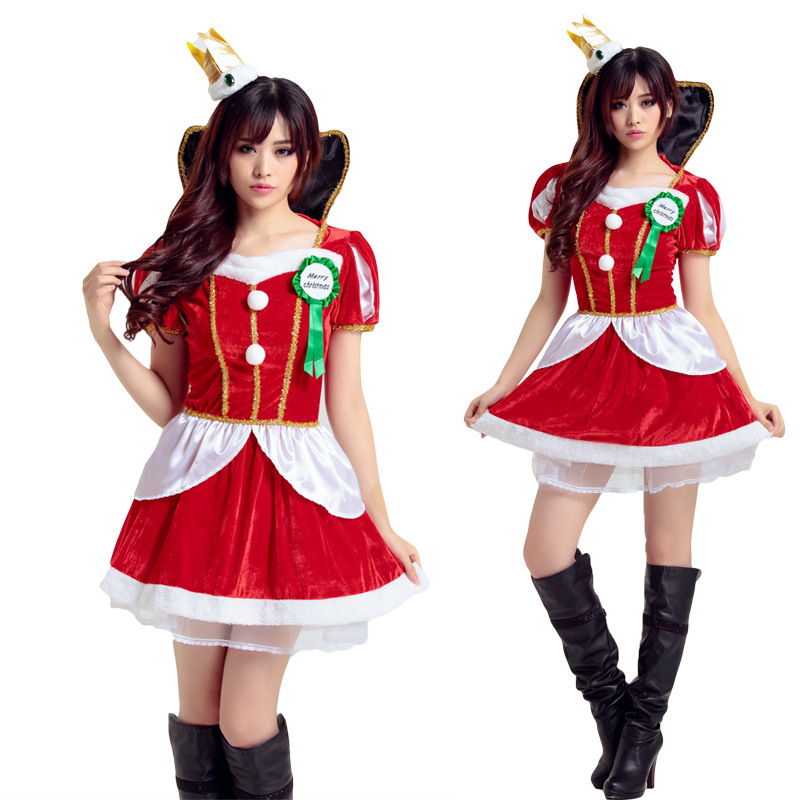 歐美聖誕節女聖誕角色扮演服裝 舞會連衣裙晚禮服cosplay女僕裝工廠,批發,進口,代購
