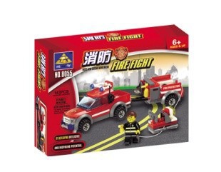 開智消防系列消防救援車拖車皮卡拼裝積木益智兒童玩具KY8055批發・進口・工廠・代買・代購