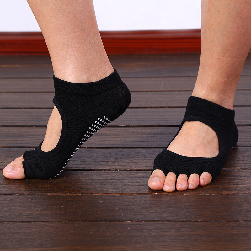 2016時尚純棉瑜伽襪子 女士五指襪運動防滑點膠分趾襪女 廠傢直銷批發・進口・工廠・代買・代購