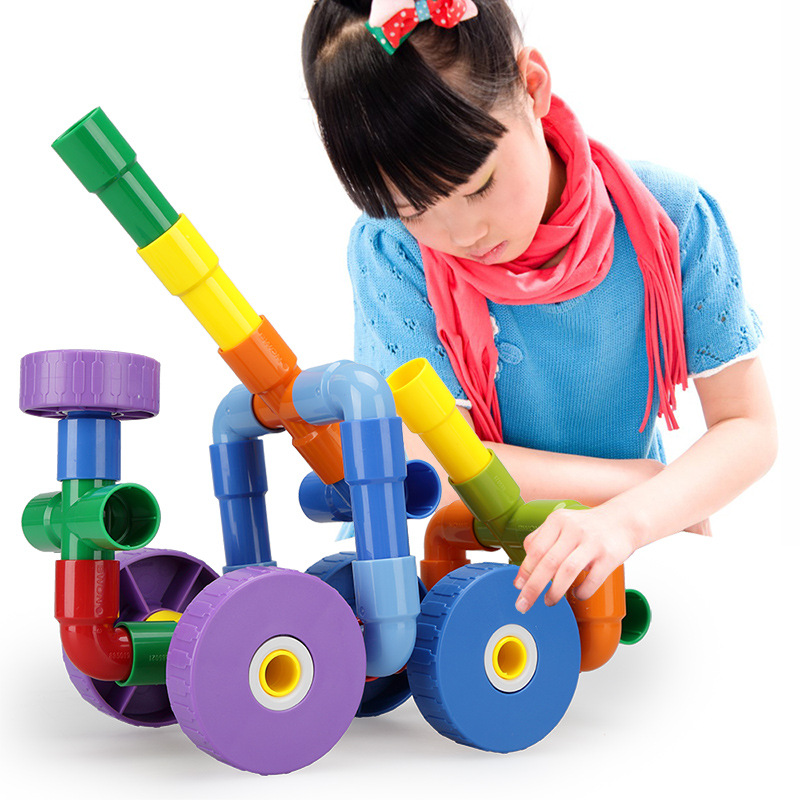 晨風多功能八輪彎管道積木玩具 兒童創意益智拼插啟蒙智力玩具工廠,批發,進口,代購