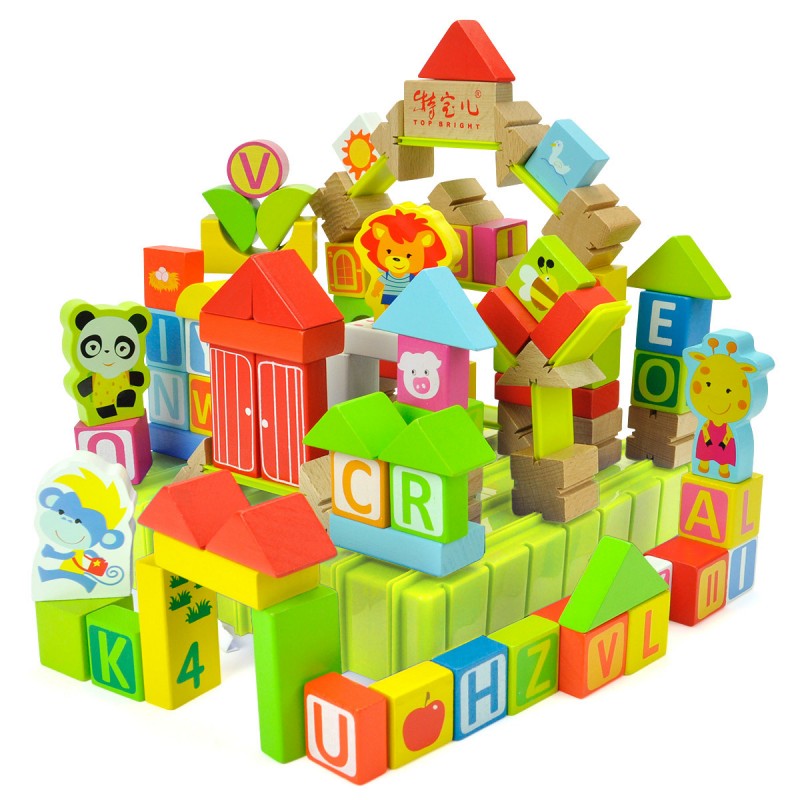 兒童益智木製玩具100粒多功能智力木質大塊 組裝拆裝積木車模工廠,批發,進口,代購