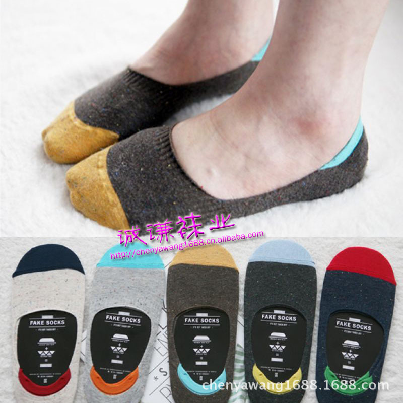 新品韓國進口男士船襪 放掉跟防滑淺口隱形襪 夏季薄款棉襪K279批發・進口・工廠・代買・代購