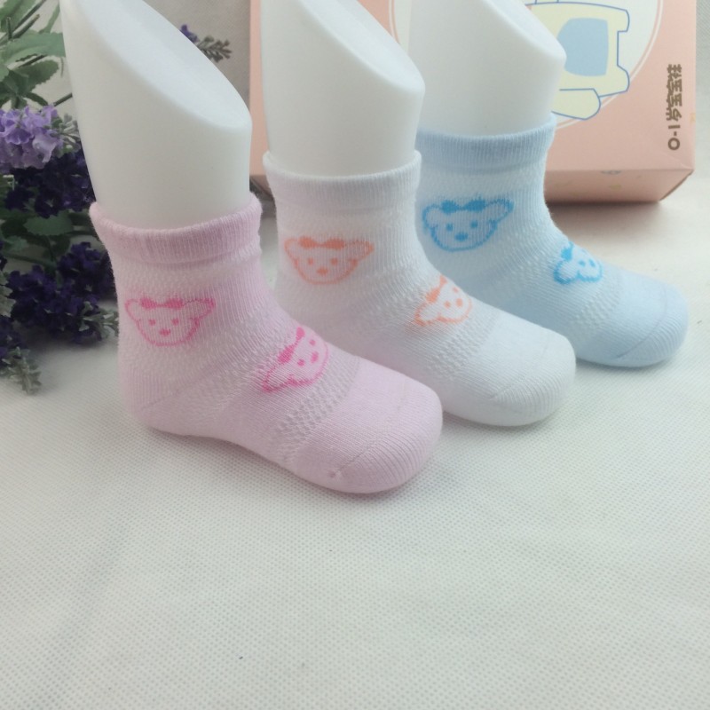 2016春季新款太子豆寶寶襪 網眼超薄寶寶襪 可愛小熊圖案寶寶襪批發・進口・工廠・代買・代購