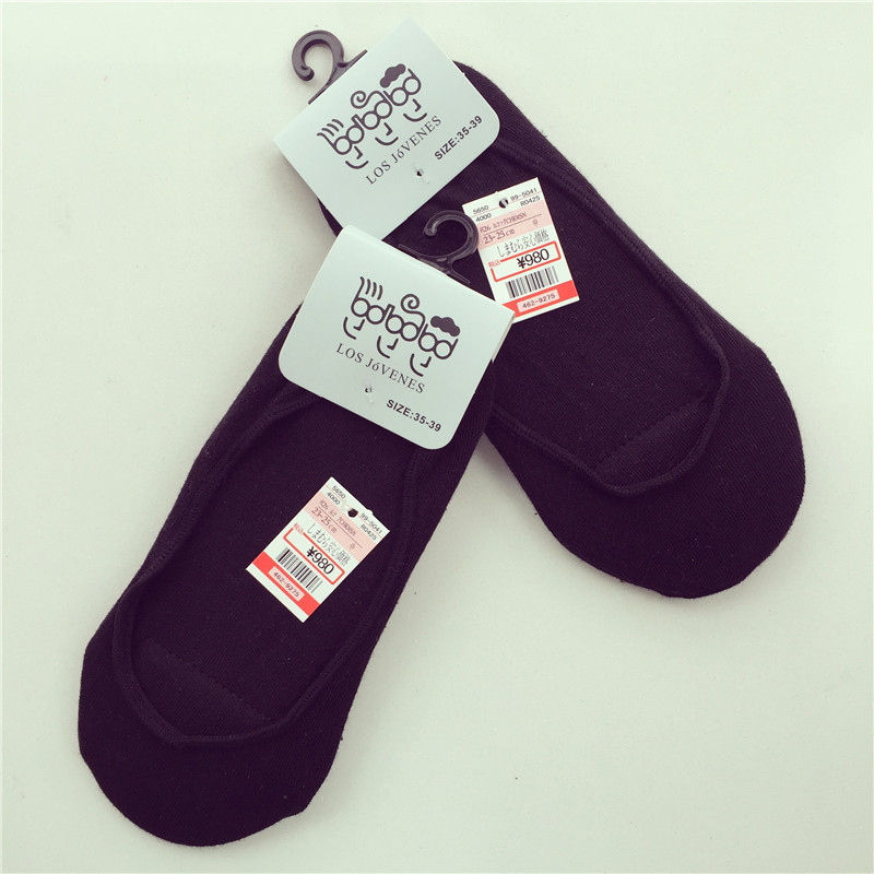 外貿出口日本夏季純色超薄矽膠襪韓國隱形襪全棉防滑腳掌帶海綿墊批發・進口・工廠・代買・代購