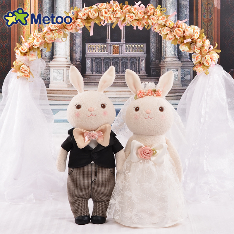 Metoo提拉米兔婚禮款公仔 情侶毛絨玩具 婚禮裝飾壓床娃娃一對工廠,批發,進口,代購
