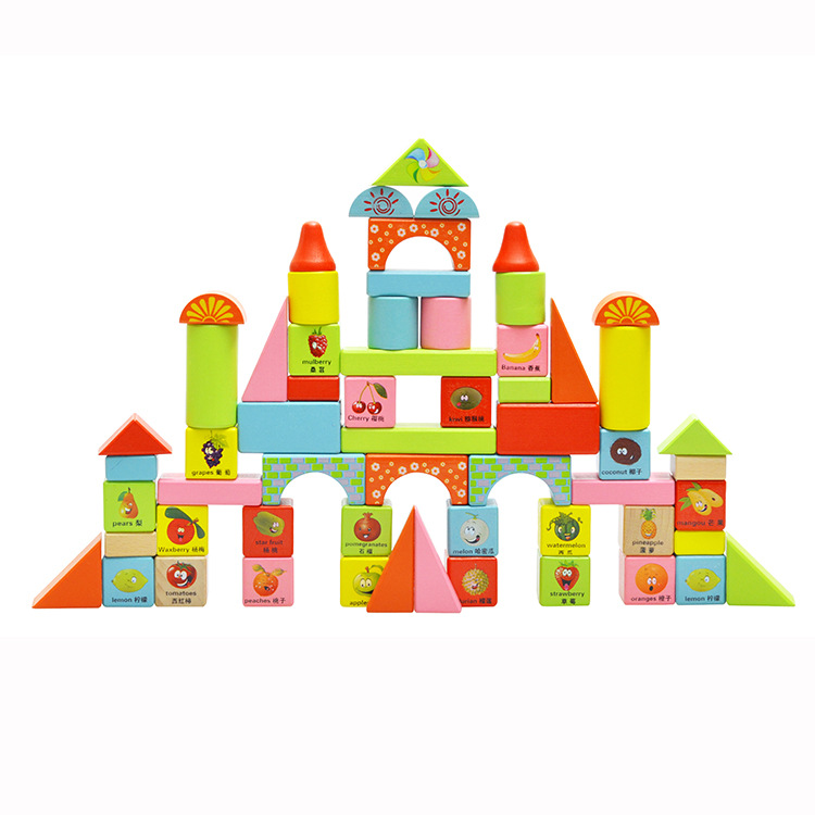 積木 52粒水果樂園寶寶大積木木製1-2-3-6周歲兒童早教益智力玩具工廠,批發,進口,代購