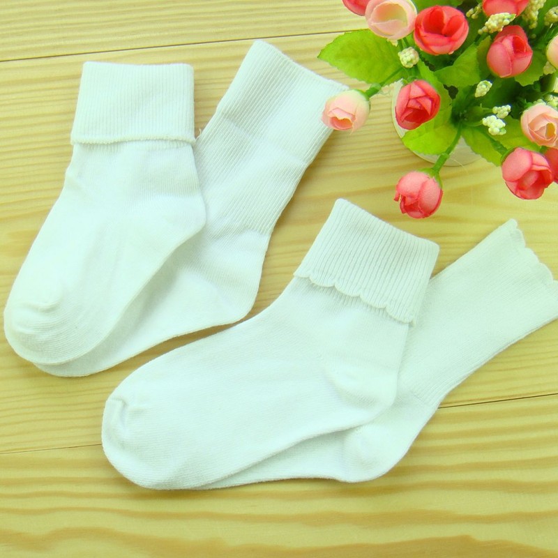 外貿原單尾貨 純白色全棉 男女兒童襪子 雙針 松口襪批發・進口・工廠・代買・代購