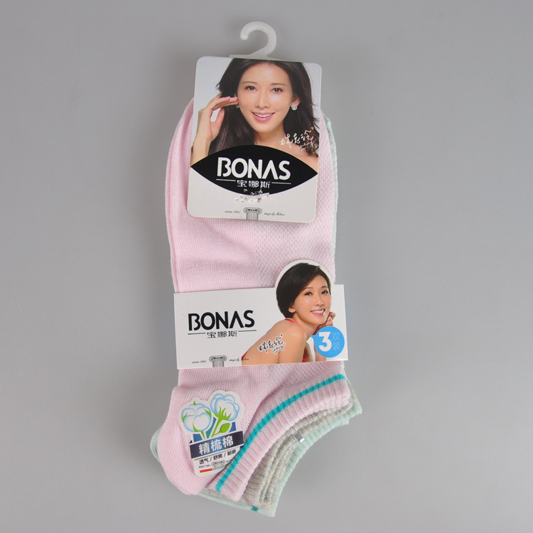 2016寶娜斯精梳棉休閒地板女襪1505W 舒適透氣女襪（3雙裝）工廠,批發,進口,代購