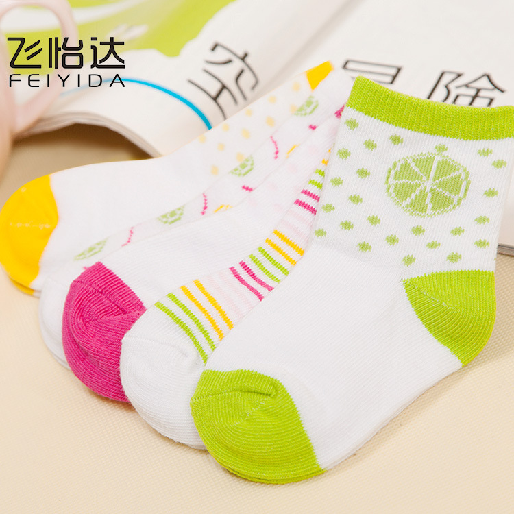 可愛條紋女童襪子 水果提花寶寶襪 保暖舒適 嬰兒襪 廠傢直銷批發・進口・工廠・代買・代購