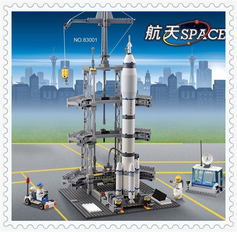 航空天地拼裝積木 83001 長征二號F火箭發射站益智玩具正品開智工廠,批發,進口,代購