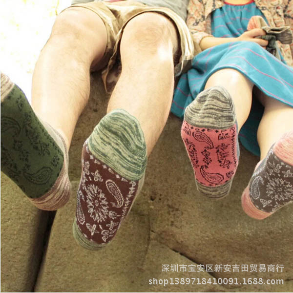 日本原單全棉粗線陰陽船襪 復古民族風男士短襪子樂天同步販售批發・進口・工廠・代買・代購