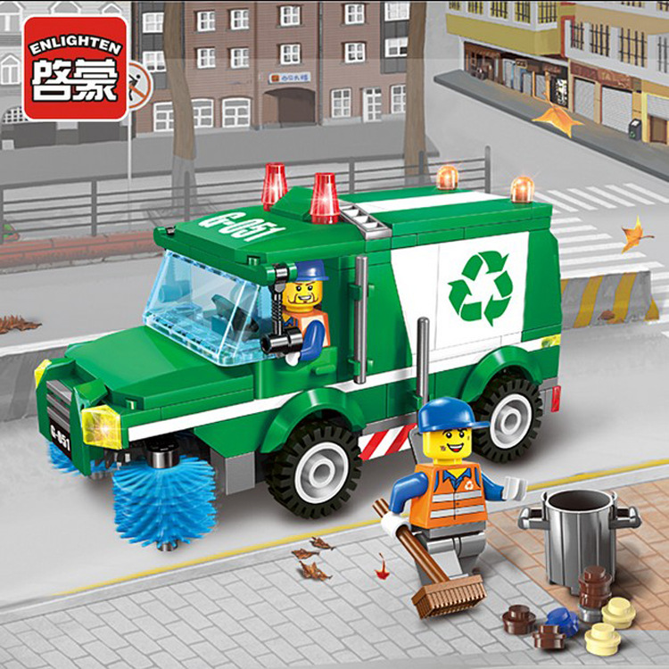 正品啟蒙拼裝積木玩具 兒童拼插益智城市系列垃圾車1111工廠,批發,進口,代購