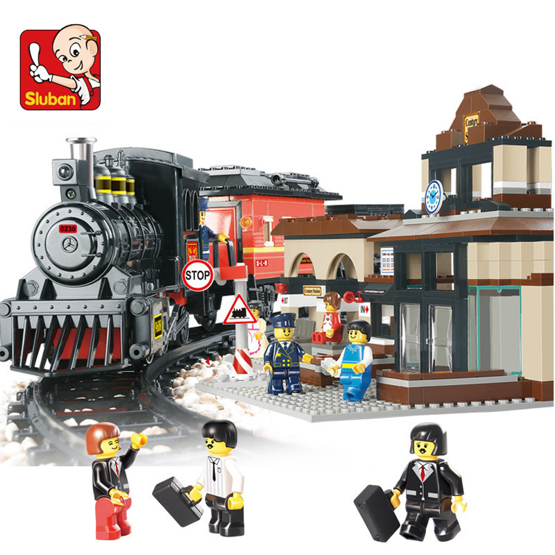 小魯班B0236世紀火車站 探險傢聯盟 復古積木拼插式小孩  玩具工廠,批發,進口,代購