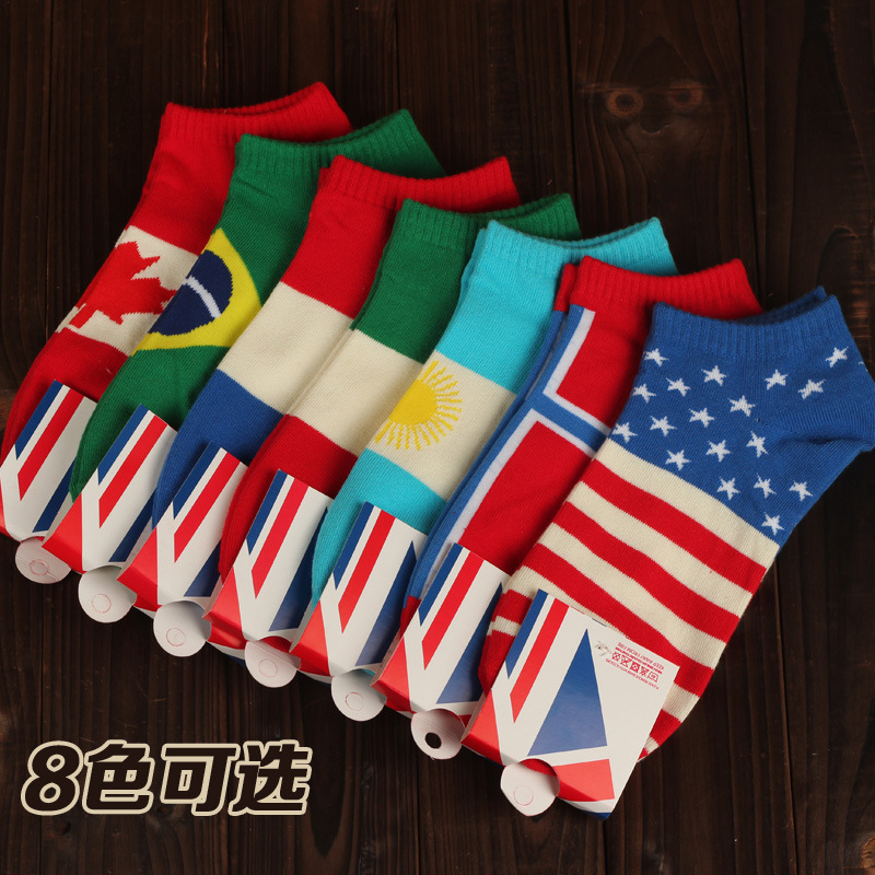 2015國旗男士襪子 船襪 夏季棉襪廠傢批發世界杯國旗襪男女情侶襪工廠,批發,進口,代購