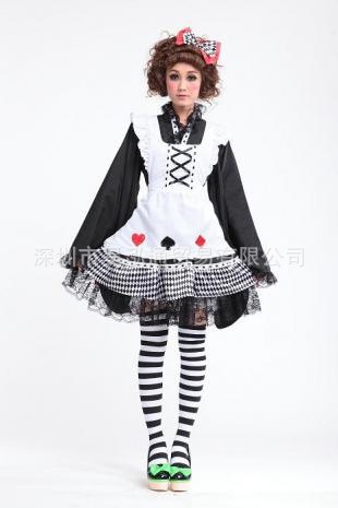 Lolita日式和風女僕裝 黑白色改良和服妹抖裝 日本動漫服裝女傭服工廠,批發,進口,代購