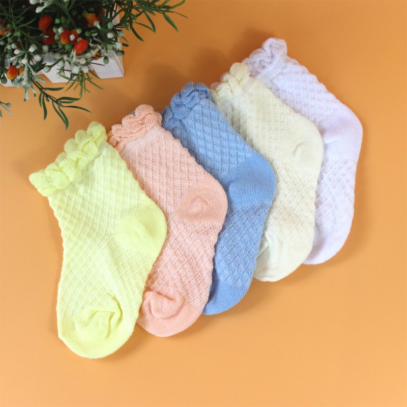 夏季款式哦！0-2歲寶寶純色棉襪花邊松口襪手工縫頭嬰兒襪2010工廠,批發,進口,代購