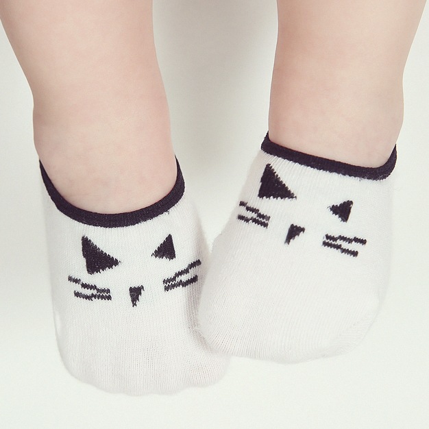 【2016 淺口貓咪船襪】韓國全棉低幫兒童襪嬰兒寶寶防滑地板襪子工廠,批發,進口,代購