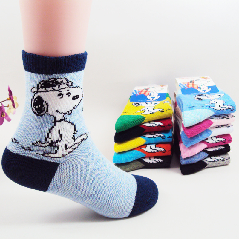 新款snoopy史努比秋冬厚棉 全棉兒童學生襪 正品批發12色6013工廠,批發,進口,代購