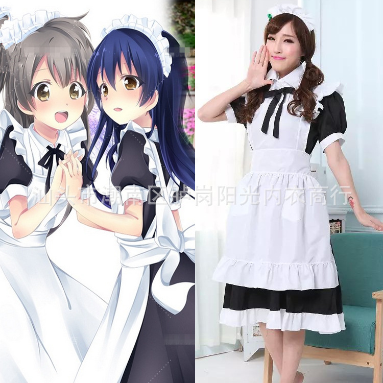 Cosplay日本動漫服裝 love live南小鳥 東條希 繪裡女僕裝cos長款工廠,批發,進口,代購