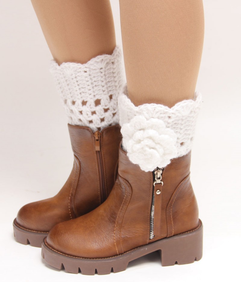 2015新款歐美外貿 流行腳套毛線編織花朵襪套crochet boot cuffs工廠,批發,進口,代購