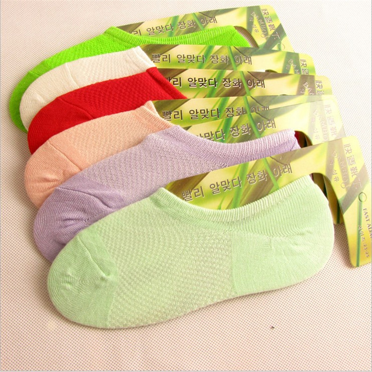 夏季襪子批發 廠傢竹纖維女士船襪韓國超薄網眼淺口隱形襪子批發・進口・工廠・代買・代購