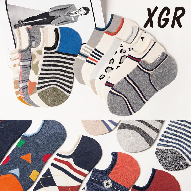 新品 XGR 日系 全棉 潮男創意不掉跟船襪 復古男士淺口襪子批發工廠,批發,進口,代購