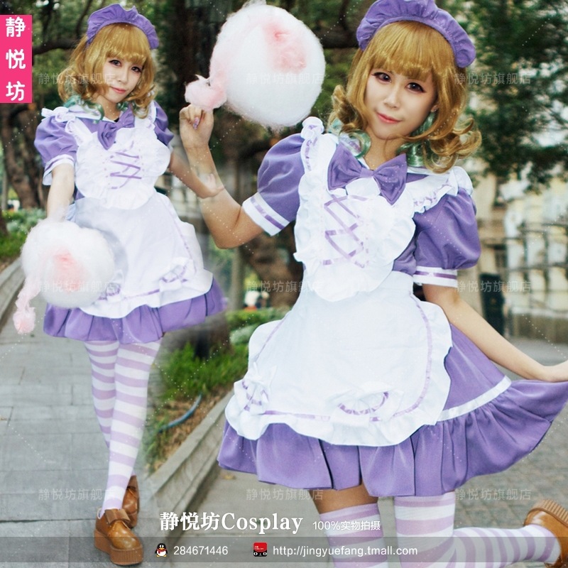 日系動漫lolita連衣裙公主洋裝女僕裝夢幻紫色cos服裝cosplay服裝工廠,批發,進口,代購