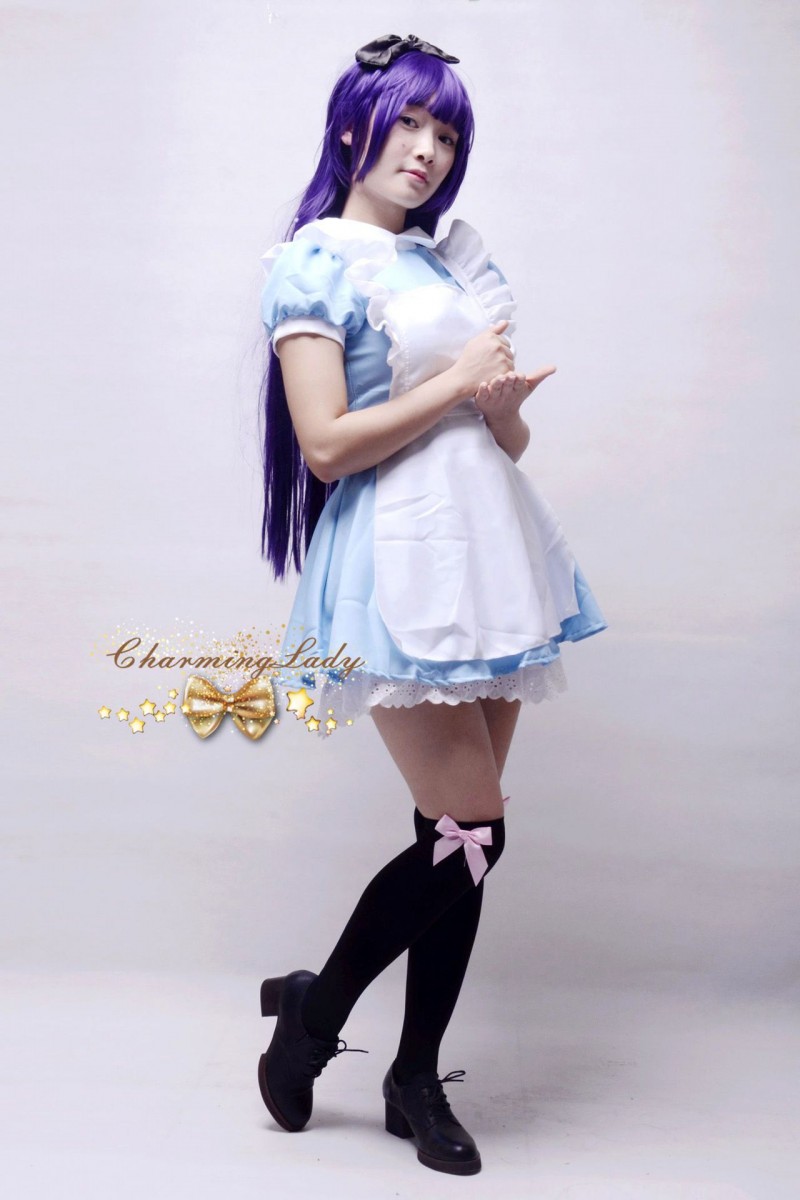 COSPLAY愛麗絲夢遊仙境女僕裝水藍色女傭服COS動漫服裝演出服工廠,批發,進口,代購