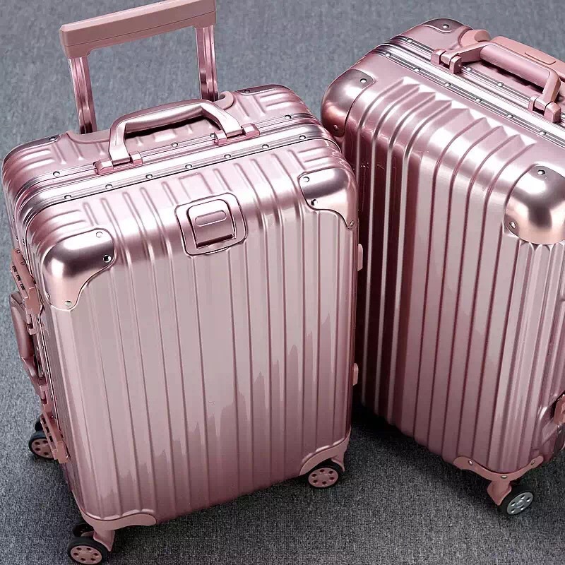 批發高檔鋁框旅行拉桿箱 玫瑰金純色系列 耐磨抗震行李箱一件代發工廠,批發,進口,代購