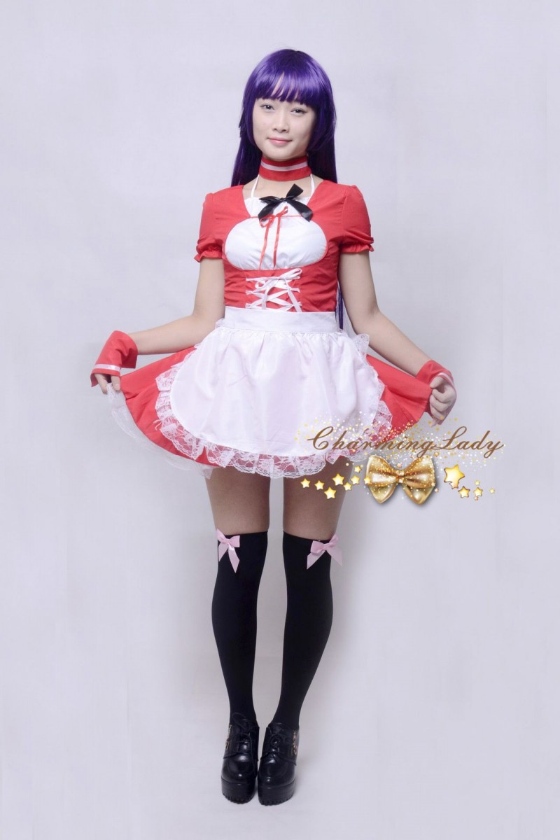 HKCOS動漫人氣超高女僕服 Cosplay服裝 情趣內衣 火紅色動漫款工廠,批發,進口,代購