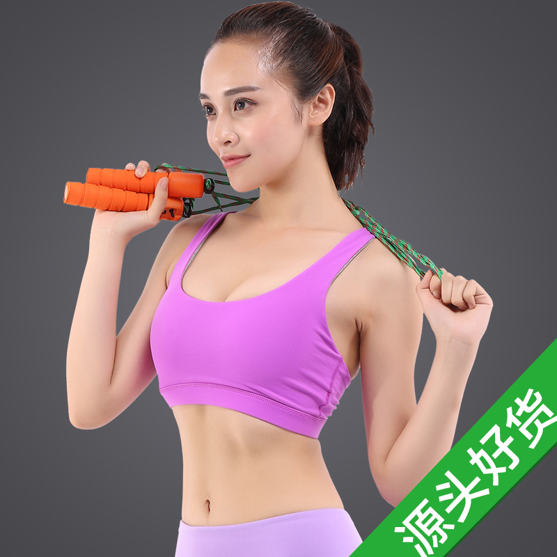 新款運動胸罩專業外貿防震跑步內衣透氣瑜伽服無鋼圈聚攏胸罩工廠,批發,進口,代購