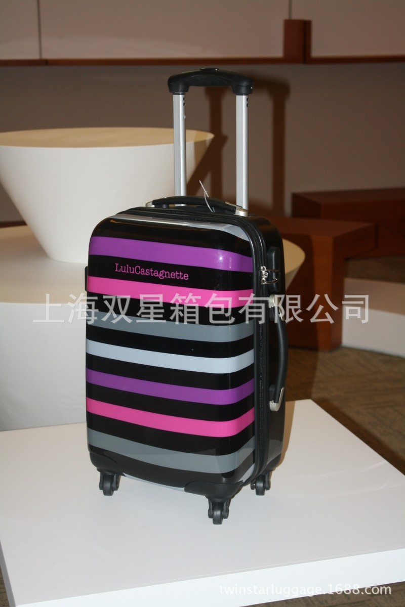 出口法國橫條紋 luggage 可印製LOGO 可做禮品拉桿箱 全新料無害工廠,批發,進口,代購