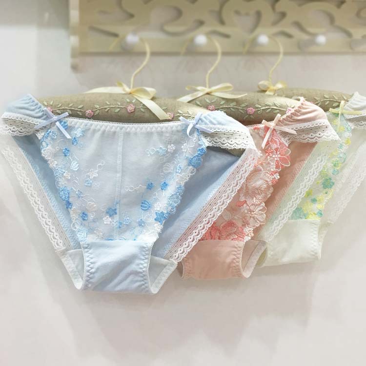 純棉舒適清新可愛少女內褲 刺繡全棉透氣女式三角褲公司直營批發工廠,批發,進口,代購