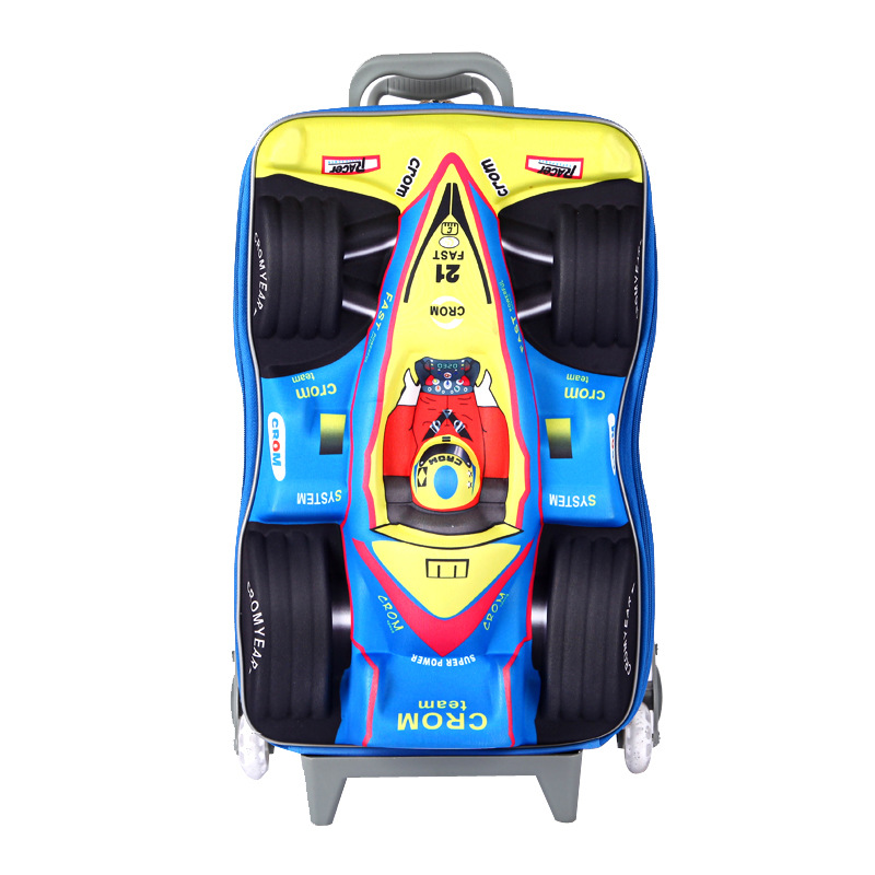 GUOLELE/果樂樂賽車3D兒童拉桿箱EVA旅遊行李箱小學生男17寸書包批發・進口・工廠・代買・代購