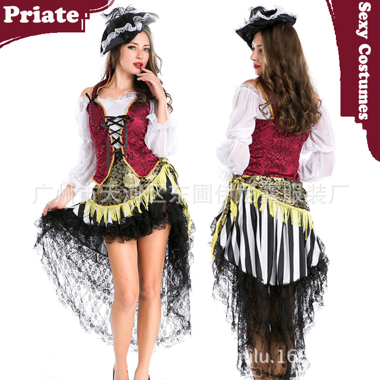 出口實拍萬聖節服裝 2014年角扮演服加勒比海盜裝Pirate Costumes批發・進口・工廠・代買・代購