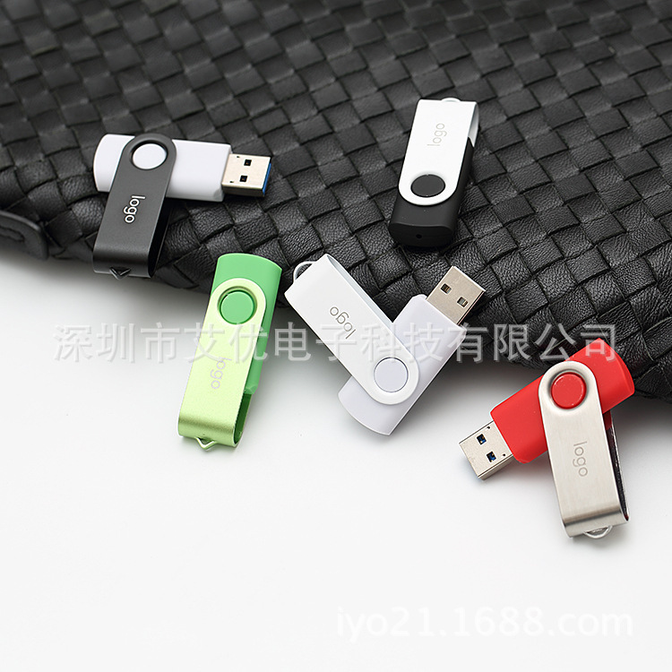 金色彩色旋轉隨身碟 個性創意禮品u盤 高速USB2.0 可定製LOGO工廠,批發,進口,代購