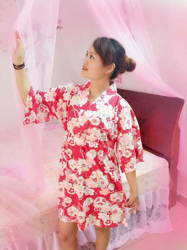 日式睡衣 夏季新款女士短袖純棉和服套裝 可愛櫻花少女薄款傢居服工廠,批發,進口,代購