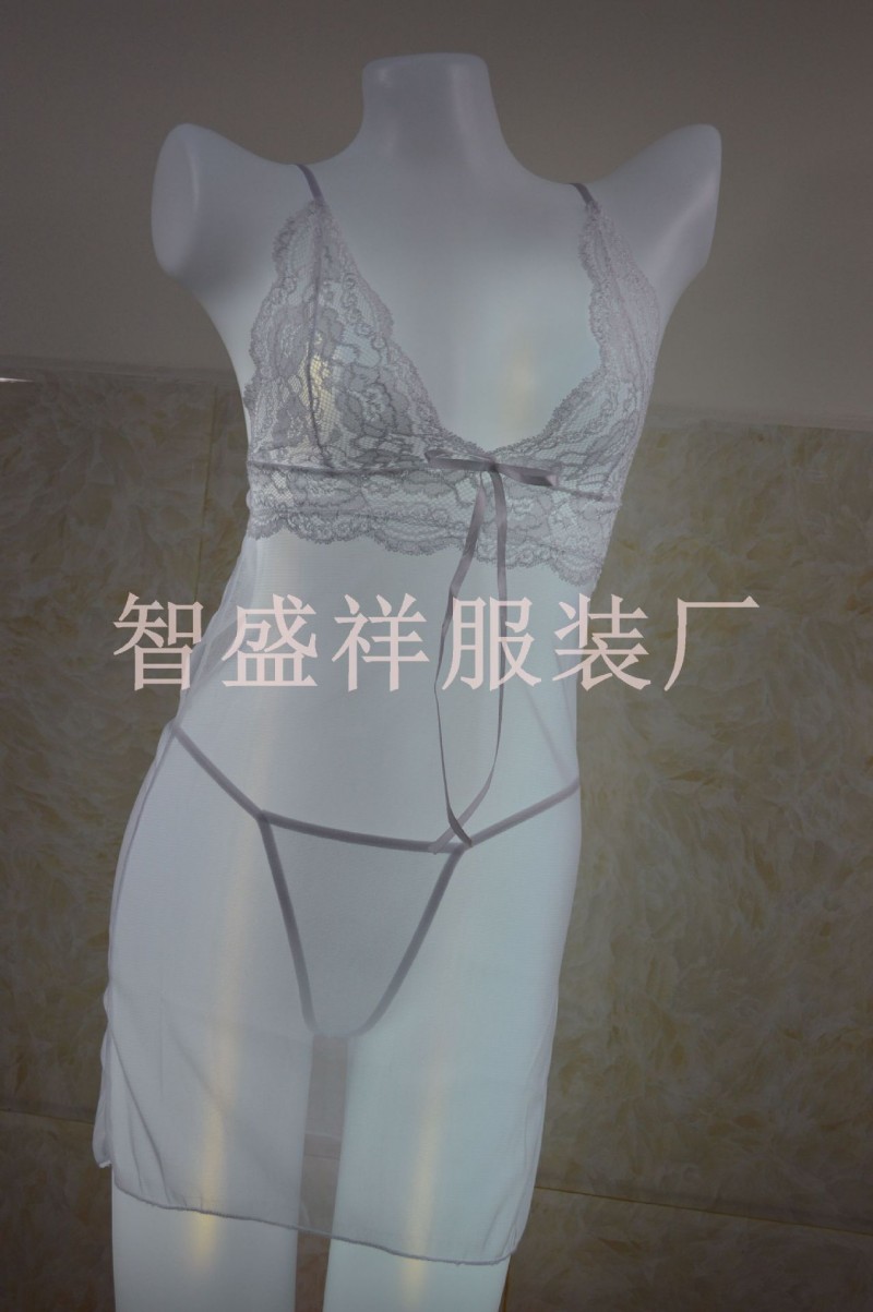 歐美日式情趣內衣套裝女雇傭服務露背裝蕾絲吊帶白色透視網服5007工廠,批發,進口,代購