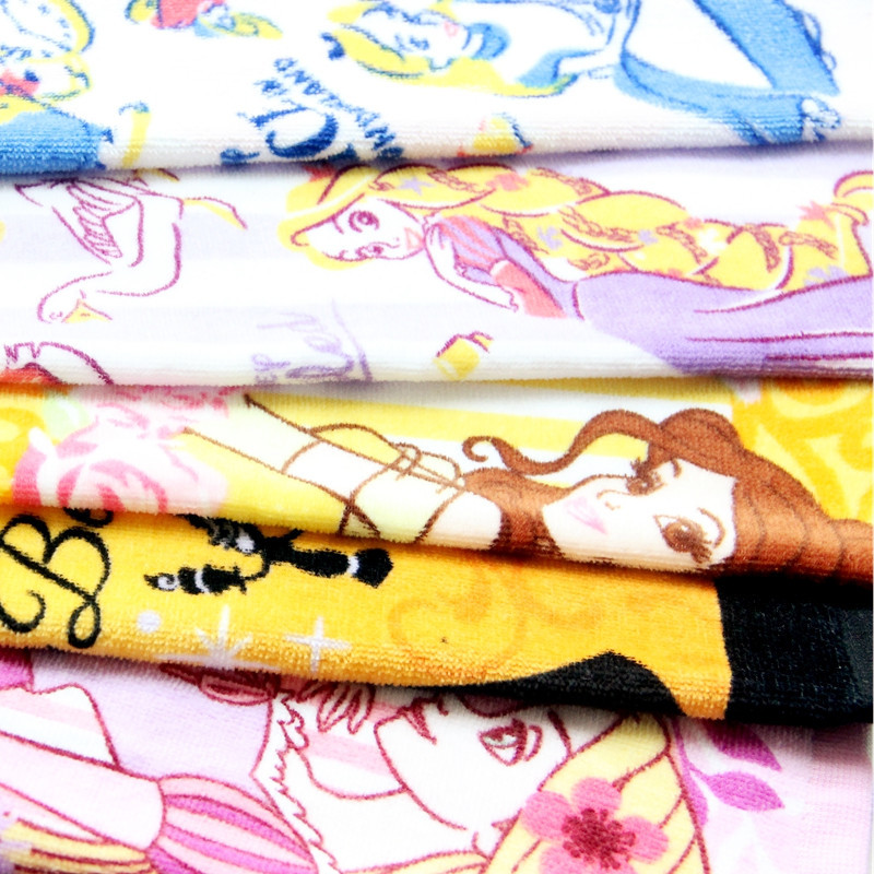 日本尾單 亞光卡通印花卡通迪士尼公主毛巾麵巾小方巾工廠,批發,進口,代購