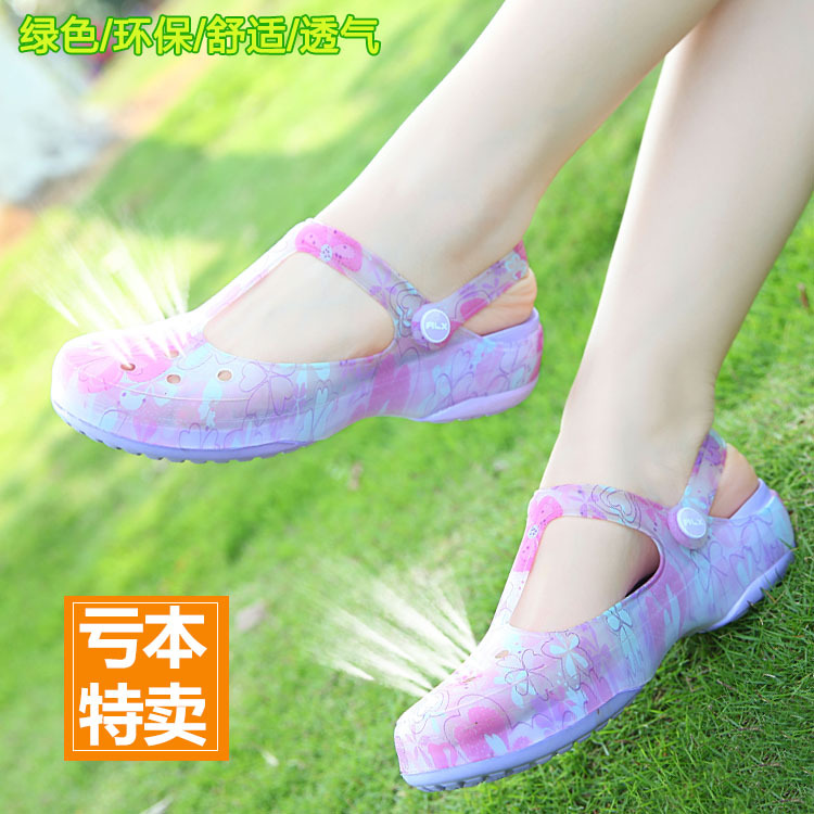 印花洞洞鞋女夏沙灘鞋變色涼鞋女瑪麗珍厚底果凍花園鞋 外貿批發工廠,批發,進口,代購
