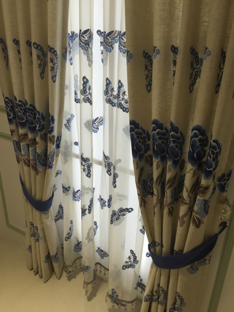 Fabara法瓦拉 中式半遮光窗簾窗紗遮光成品定製客廳臥室飄窗工廠,批發,進口,代購